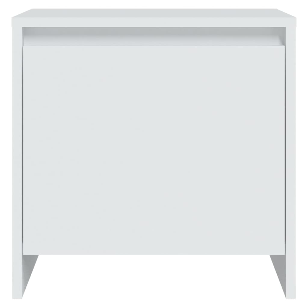 Κομοδίνα 2 Τεμ. Λευκά 45x34x44,5 εκ. από Επεξεργασμένο Ξύλο