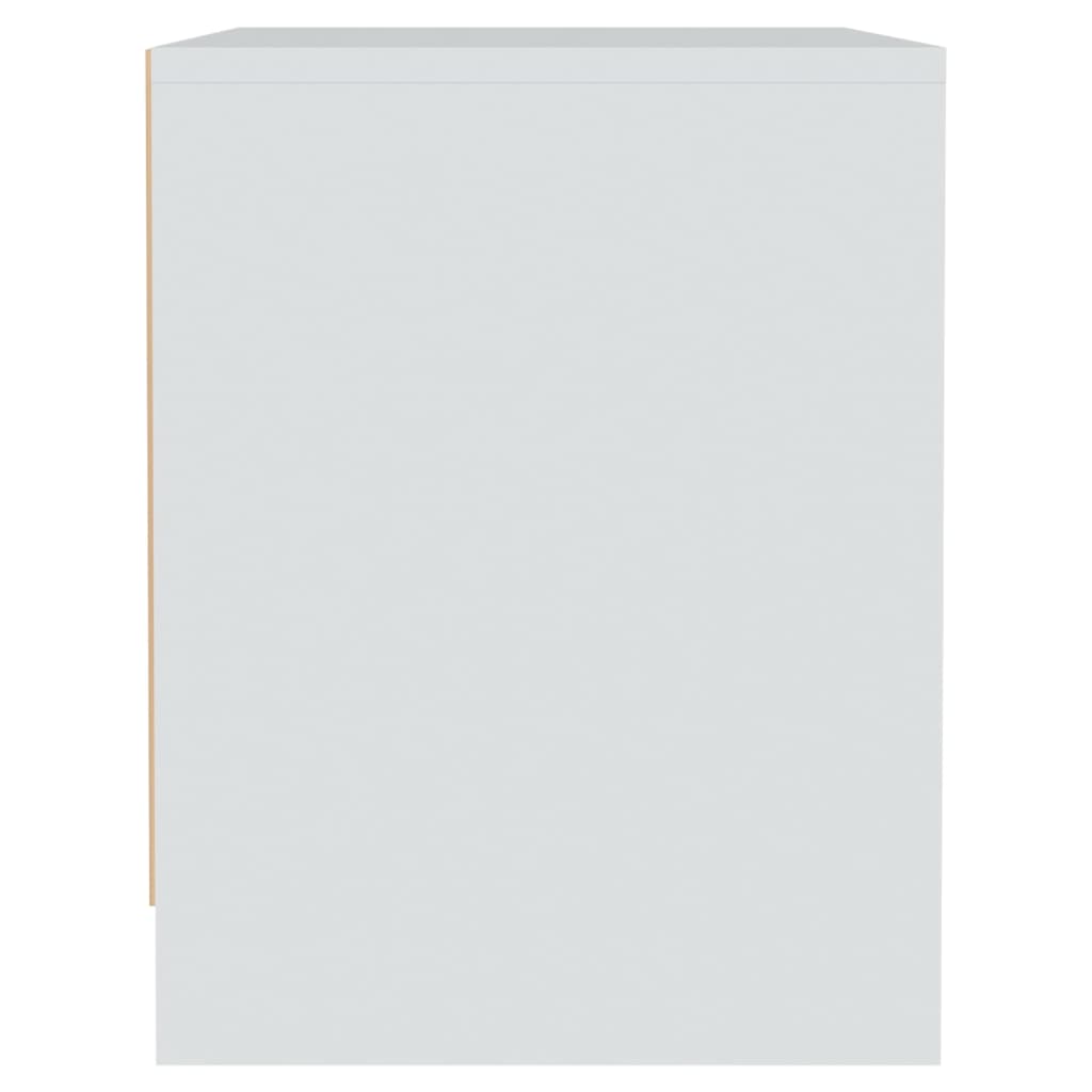 Κομοδίνα 2 Τεμ. Λευκά 45x34x44,5 εκ. από Επεξεργασμένο Ξύλο