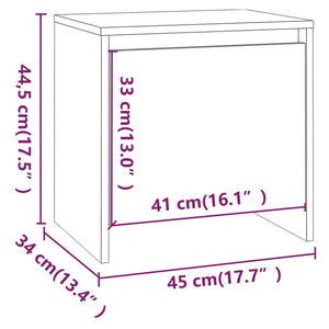 Κομοδίνο Μαύρο 45 x 34 x 44,5 εκ. από Μοριοσανίδα
