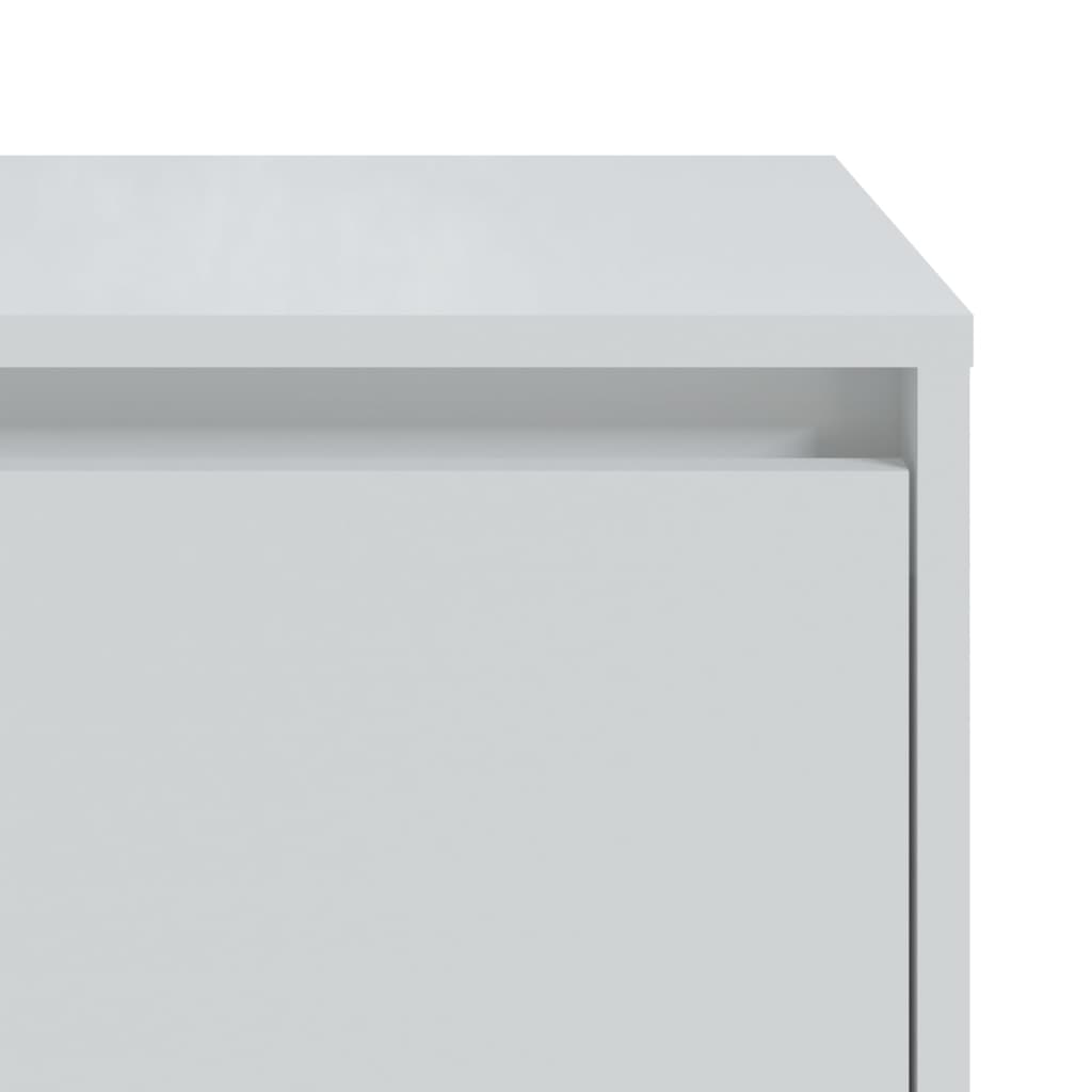 Κομοδίνο Γυαλιστερό Λευκό 45 x 34 x 44,5 εκ. Επεξεργασμένο Ξύλο
