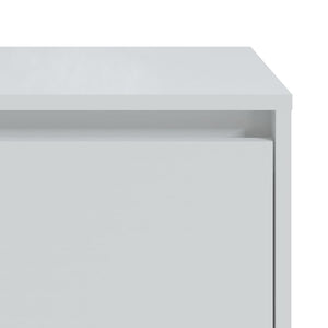 Κομοδίνο Γυαλιστερό Λευκό 45 x 34 x 44,5 εκ. Επεξεργασμένο Ξύλο