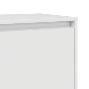 Κομοδίνο Γυαλιστερό Λευκό 45 x 34 x 44,5 εκ. Επεξεργασμένο Ξύλο