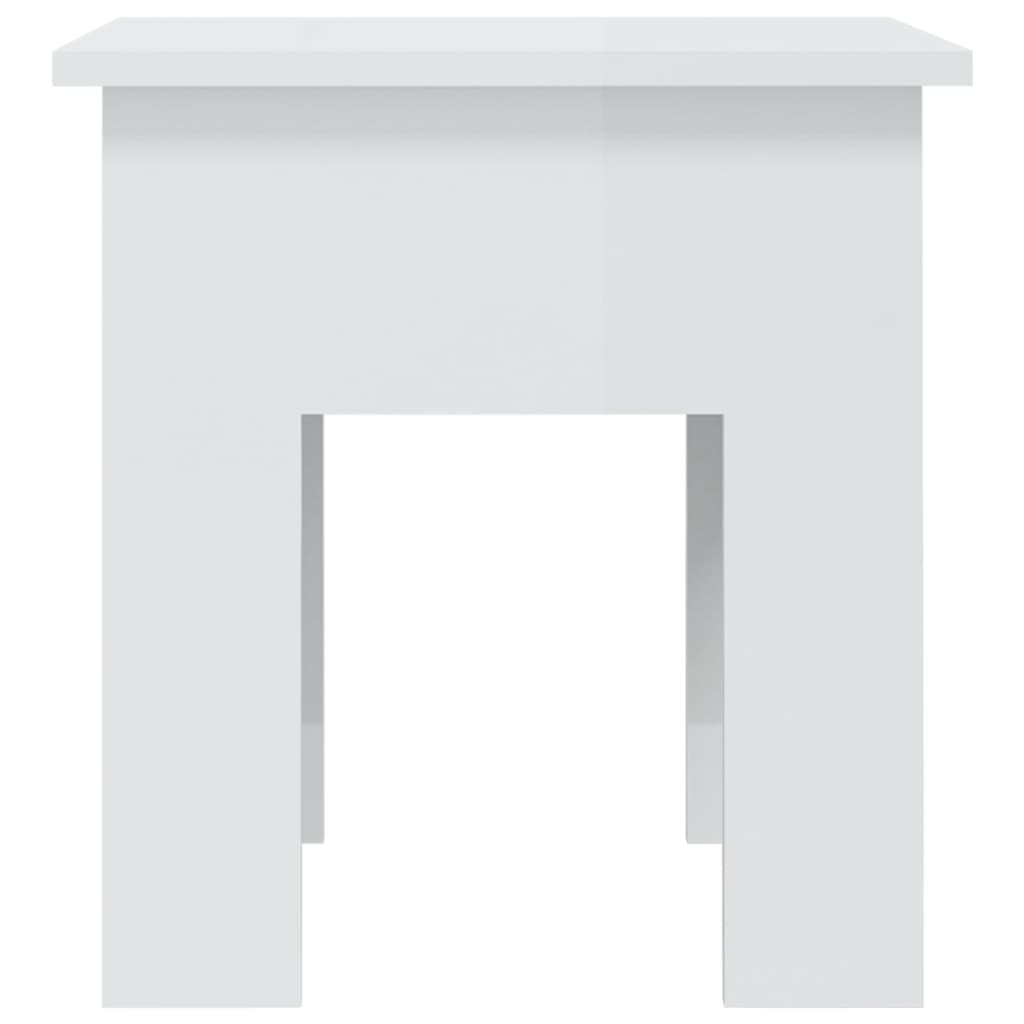 Τραπεζάκι Σαλονιού Γυαλ. Λευκό 40x40x42 εκ. Επεξεργ. Ξύλο
