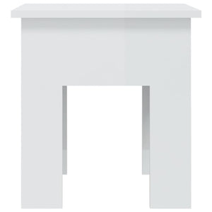 Τραπεζάκι Σαλονιού Γυαλ. Λευκό 40x40x42 εκ. Επεξεργ. Ξύλο