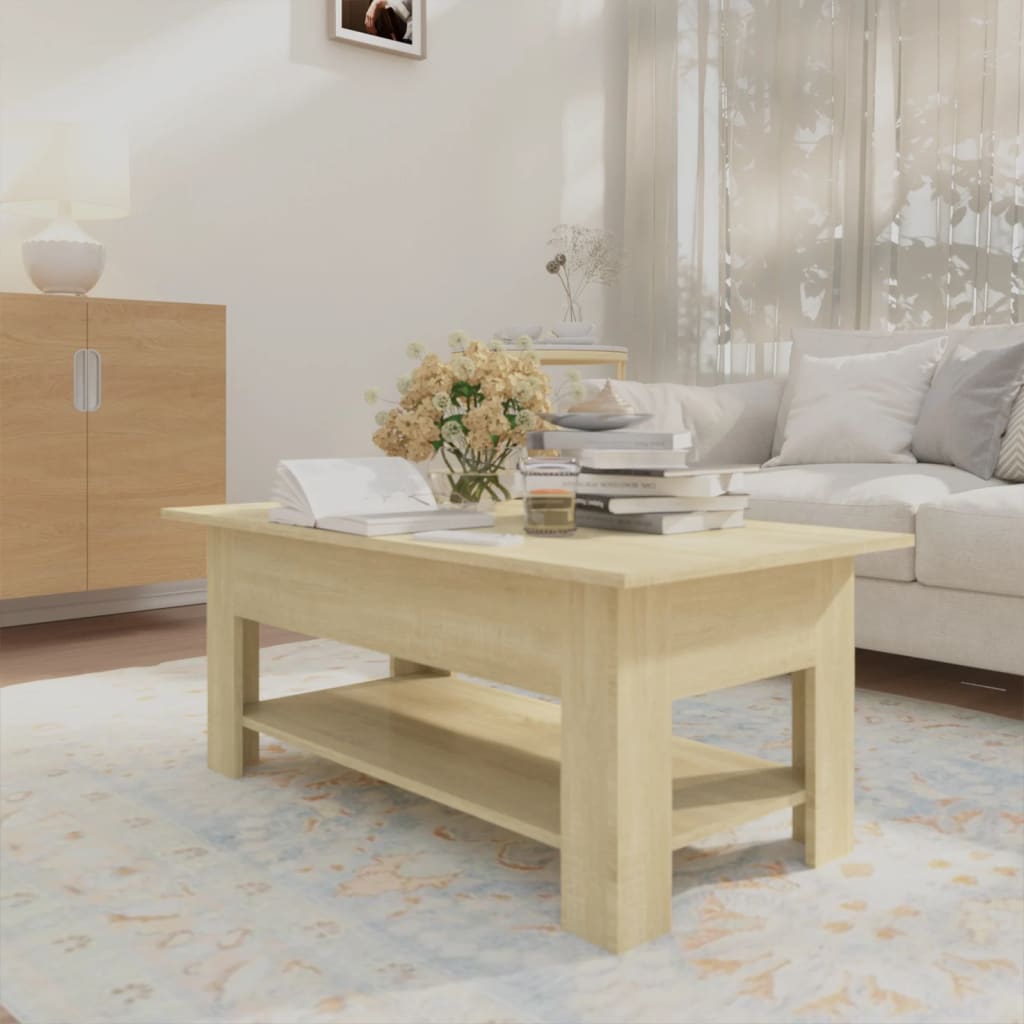 Τραπεζάκι Σαλονιού Sonoma Δρυς 102x55x42 εκ. Επεξεργασμένο Ξύλο - Pakobazaar