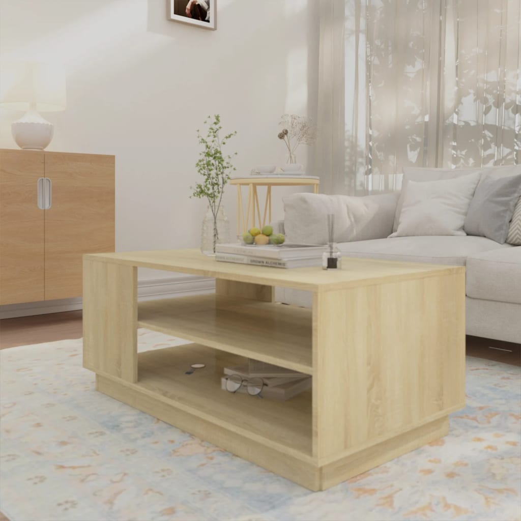 Τραπεζάκι Σαλονιού Sonoma Δρυς 102x55x43 εκ. Επεξεργασμένο Ξύλο