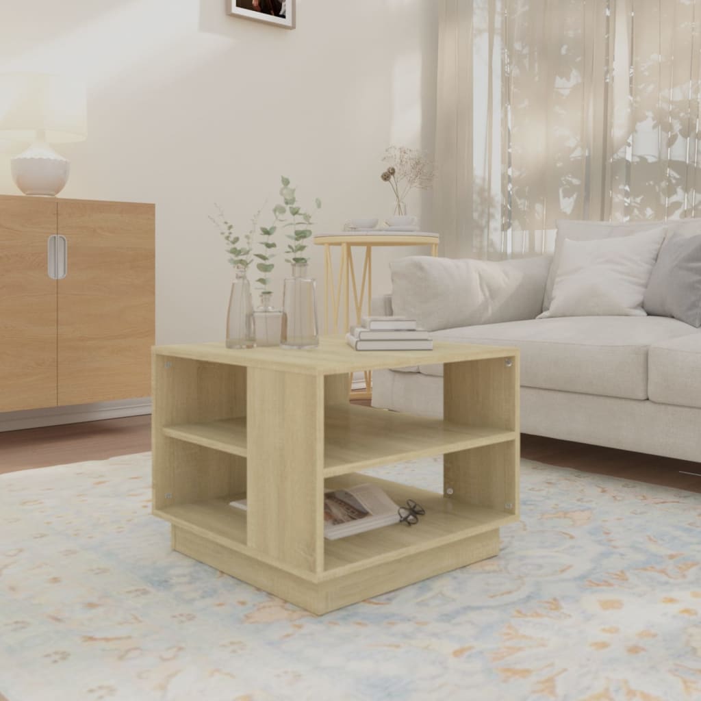 Τραπεζάκι Σαλονιού Sonoma Δρυς 55x55x43 εκ. Επεξεργασμένο Ξύλο - Pakobazaar