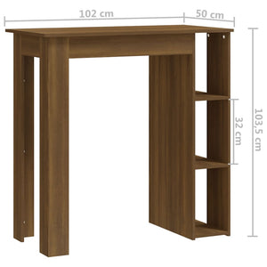 Τραπέζι Κονσόλα με Ράφι Καφέ Δρυς 102x50x103,5εκ. Επεξεργ. Ξύλο