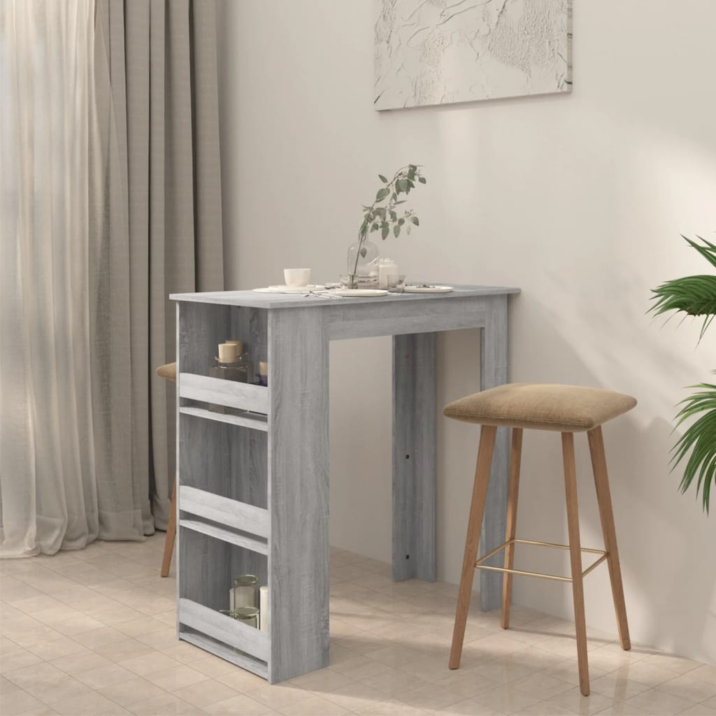 Τραπέζι Μπαρ με Ράφια Sonoma Δρυς 102x50x103,5εκ. Επεξεργ. Ξύλο