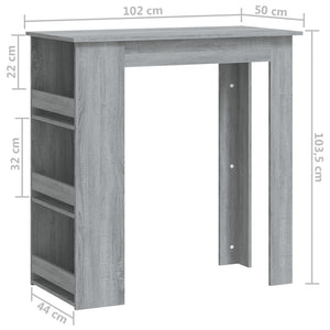 Τραπέζι Μπαρ με Ράφια Sonoma Δρυς 102x50x103,5εκ. Επεξεργ. Ξύλο