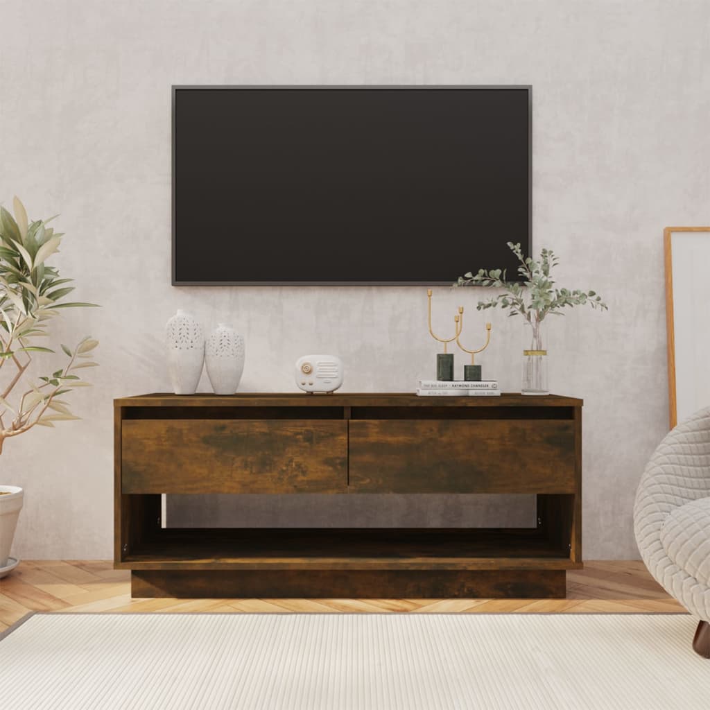 Έπιπλο Τηλεόρασης Καπνιστή Δρυς 102x41x44 εκ. Επεξ. Ξύλο