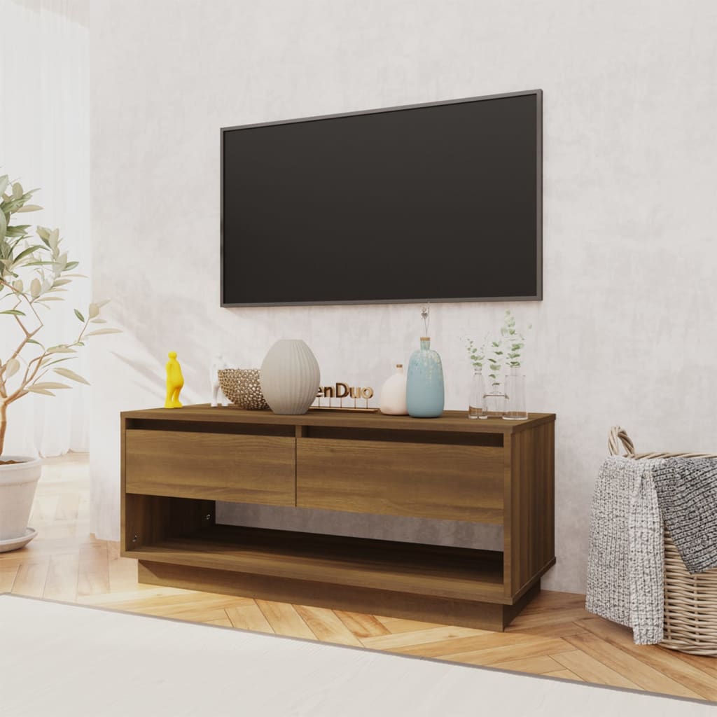 Έπιπλο Τηλεόρασης Καπνιστή Δρυς 102x41x44εκ. Επεξεργασμένο Ξύλο