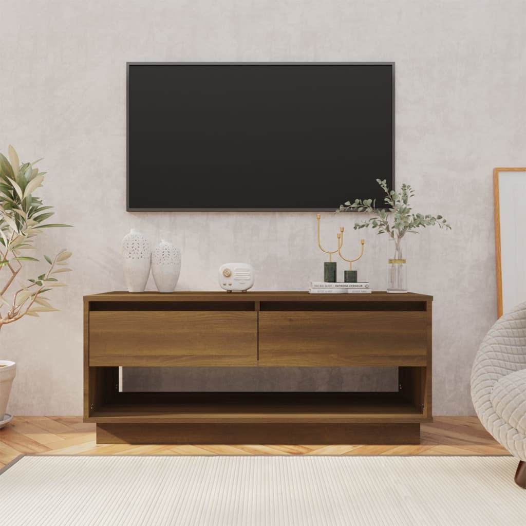Έπιπλο Τηλεόρασης Καπνιστή Δρυς 102x41x44εκ. Επεξεργασμένο Ξύλο