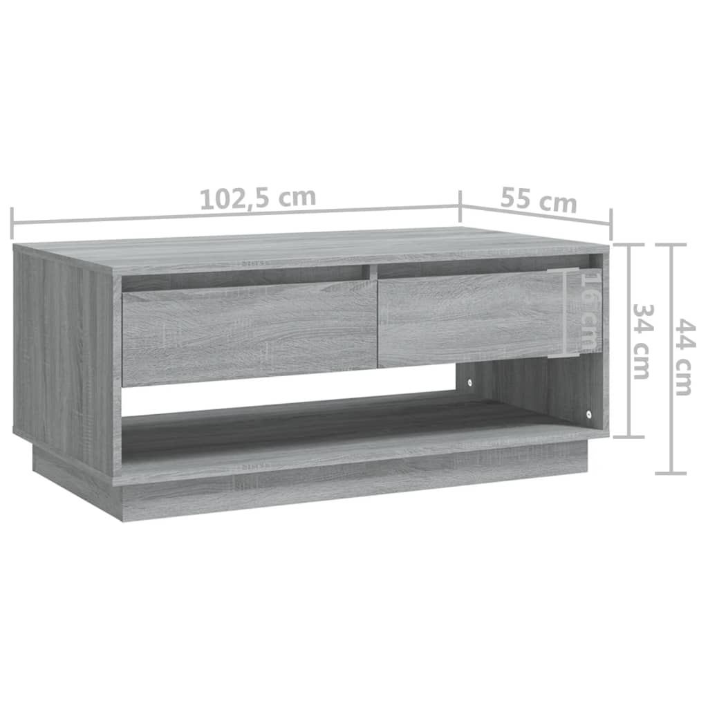 Τραπεζάκι Σαλονιού Γκρι Sonoma 102,5x55x44 εκ. από Μοριοσανίδα