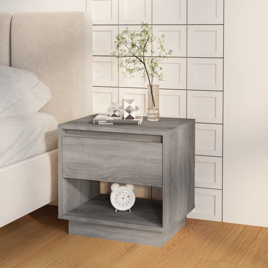 Κομοδίνο Χρώμα Γκρι Sonoma 45 x 34 x 44 εκ. από Μοριοσανίδα