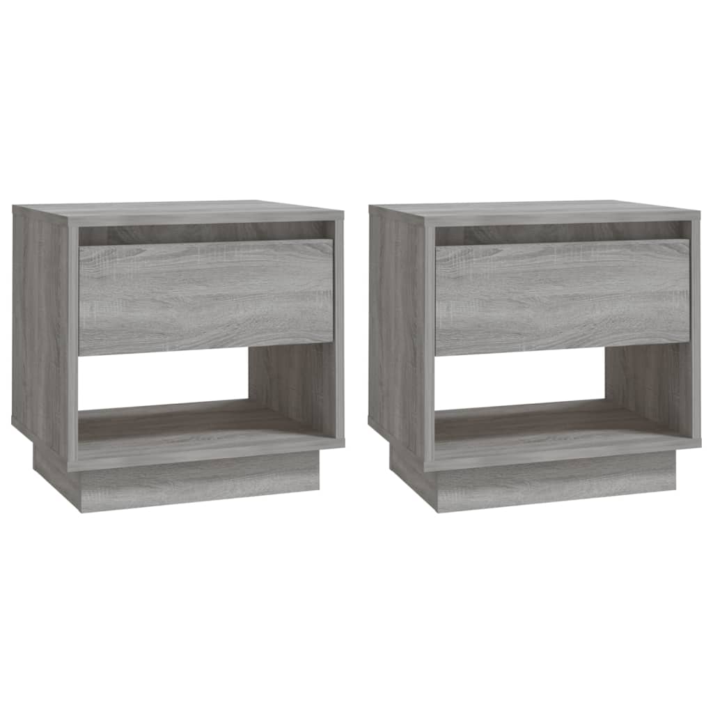Κομοδίνα 2 τεμ. Γκρι Sonoma 45x34x44 εκ. από Επεξεργασμένο Ξύλο - Pakobazaar