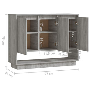 Ντουλάπι Γκρι Sonoma 97x31x75 εκ. από Επεξεργασμένο Ξύλο
