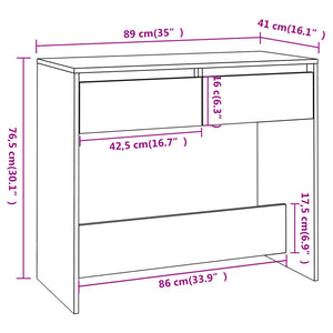 Τραπέζι Κονσόλα Γκρι Sonoma 89x41x76,5 εκ. Επεξεργασμένο Ξύλο