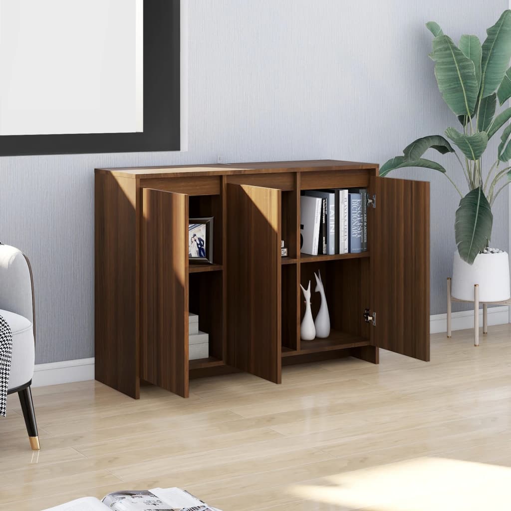 Βοηθητικό Ντουλάπι Καφέ Δρυς 102x33x75εκ. Επεξεργασμένο Ξύλο