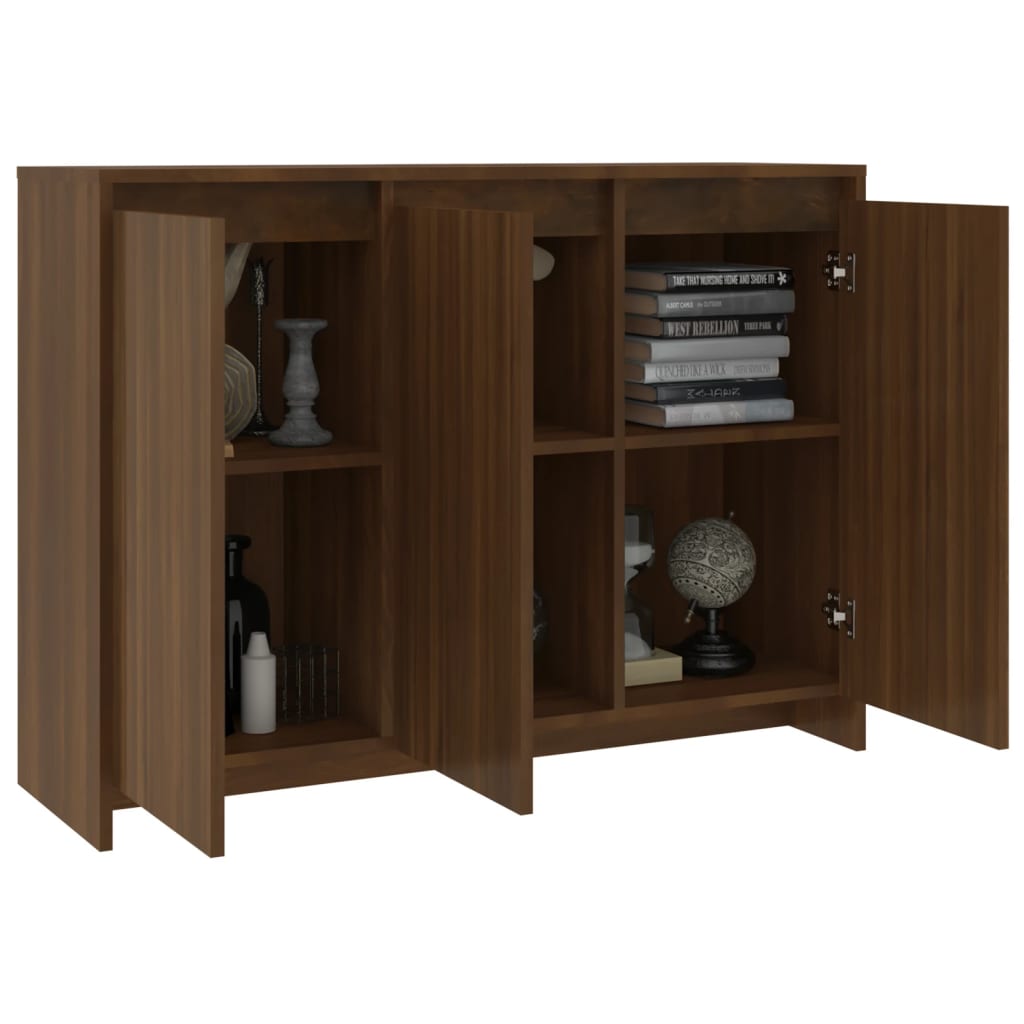 Βοηθητικό Ντουλάπι Καφέ Δρυς 102x33x75εκ. Επεξεργασμένο Ξύλο
