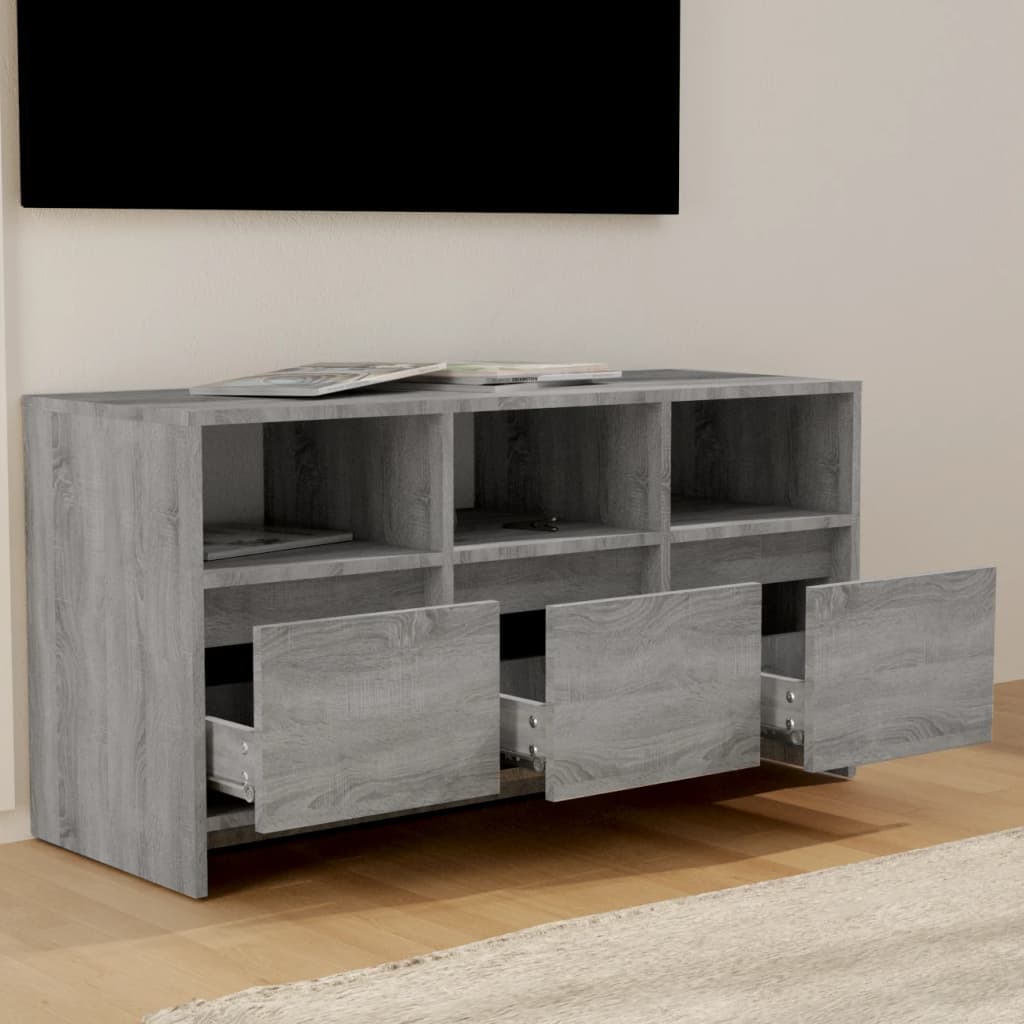 Έπιπλο Τηλεόρασης Γκρι Sonoma 102x37,5x52,5 εκ. από Επεξ. Ξύλο