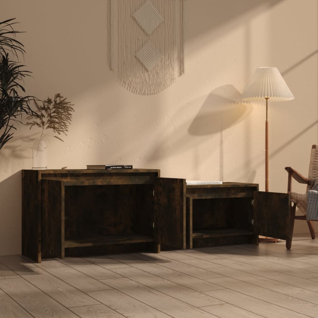 Έπιπλο Τηλεόρασης Καπνιστή Δρυς 146,5x35x50 εκ. Επεξεργ. Ξύλο