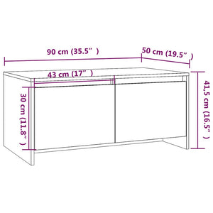 Τραπεζάκι Σαλονιού Γκρι Sonoma 90x50x41,5 εκ. Επεξ. Ξύλο