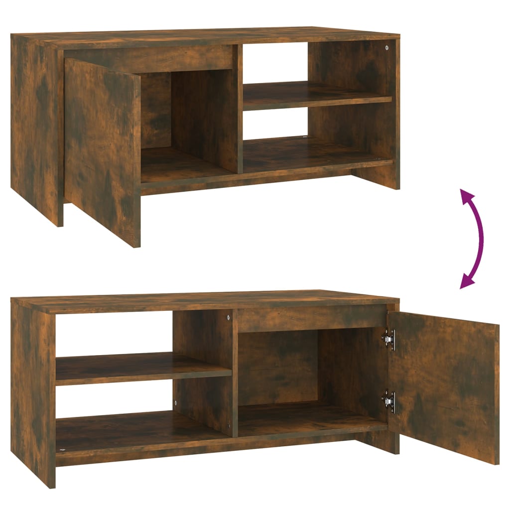 Τραπεζάκι Σαλονιού Καπνιστή Δρυς 102x50x45 εκ. Επεξεργ. Ξύλο