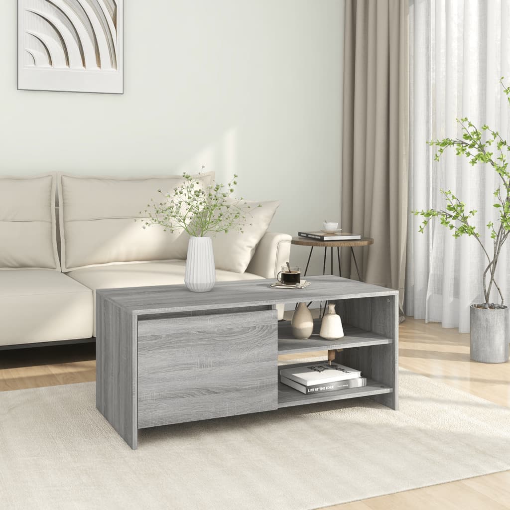 Τραπεζάκι Σαλονιού Γκρι Sonoma 102x50x45 εκ. Επεξεργασμένο Ξύλο