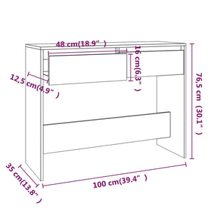 Τραπέζι Κονσόλα Γκρι Sonoma 100x35x76,5 εκ. Επεξεργ. Ξύλο - Pakobazaar