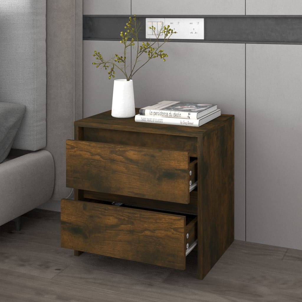 Κομοδίνο Καπνιστή Δρυς 45 x 34,5 x 44,5 εκ. από Μοριοσανίδα - Pakobazaar