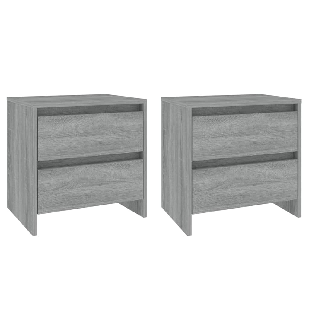 Κομοδίνα 2 τεμ. Γκρι Sonoma 45 x 34,5 x 44,5 εκ. Μοριοσανίδα