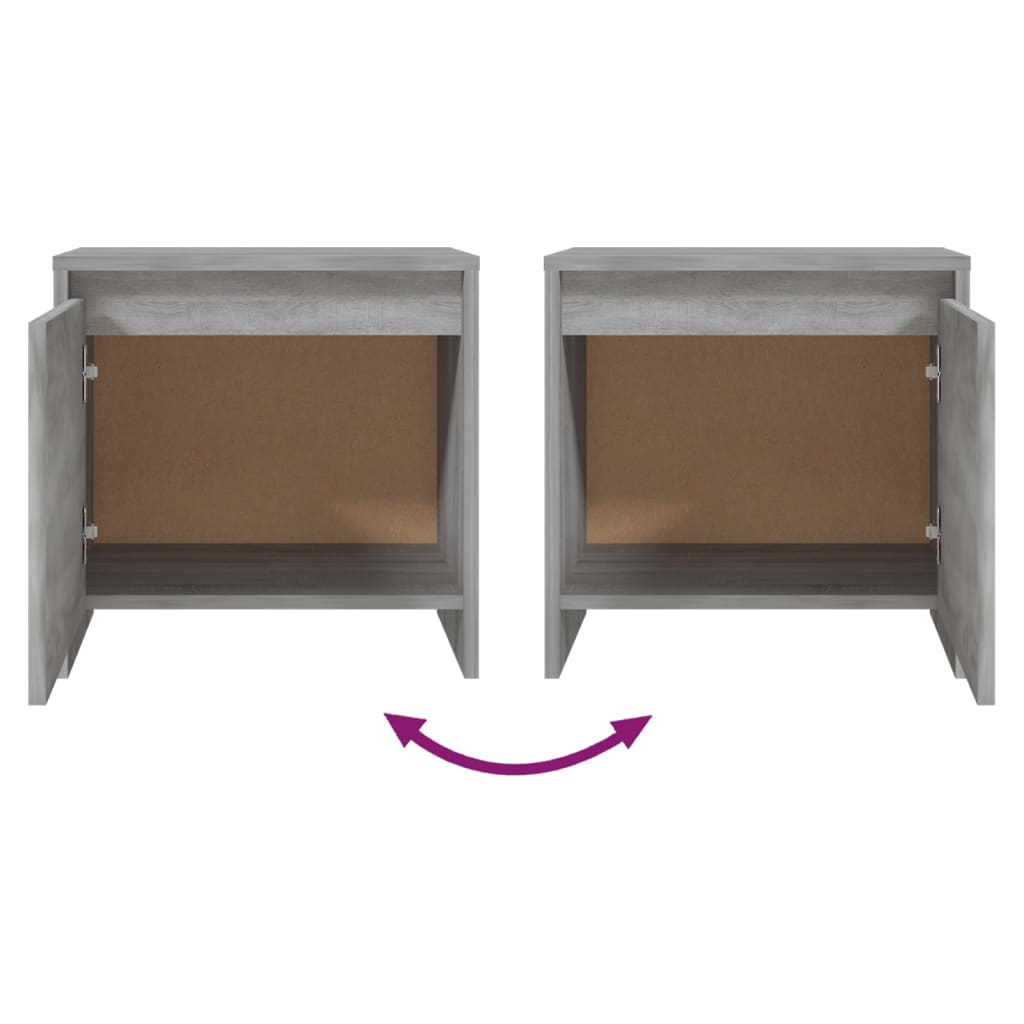 Κομοδίνο Γκρι Sonoma 45x34x44,5 εκ. από Επεξεργασμένο Ξύλο