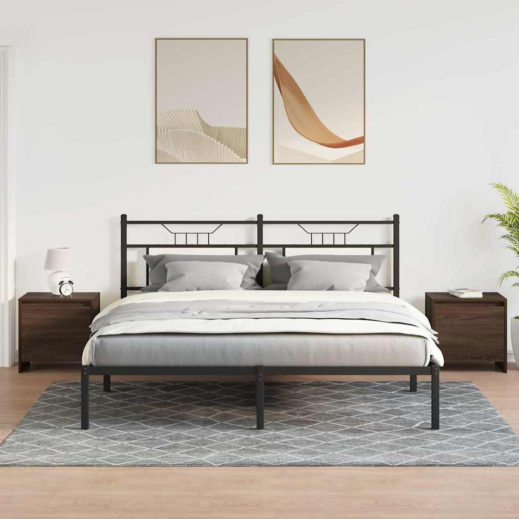 Κομοδίνα 2 τεμ Καφέ Δρυς 45 x 34 x 44,5 εκ. από Μοριοσανίδα