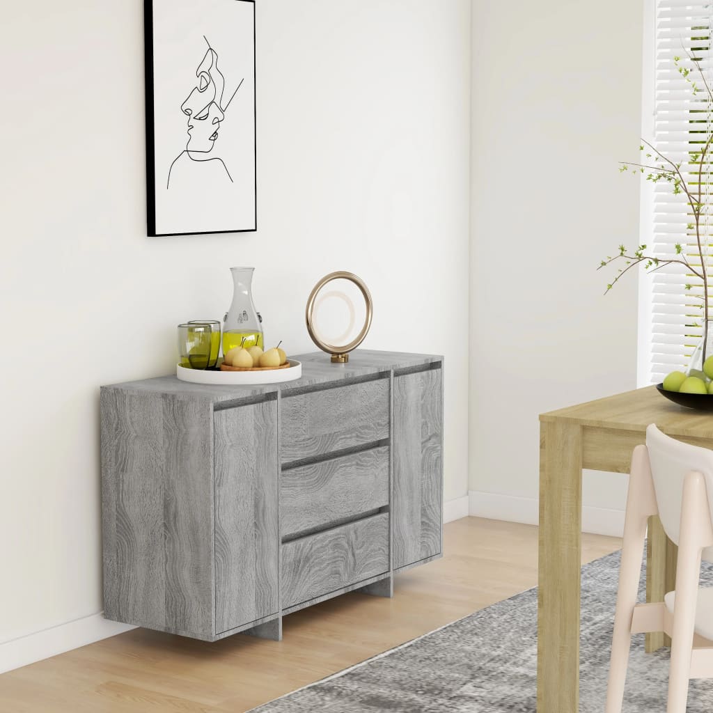 Συρταριέρα με 3 Συρτάρια Γκρι Sonoma 120x41x75εκ από Επεξ. Ξύλο