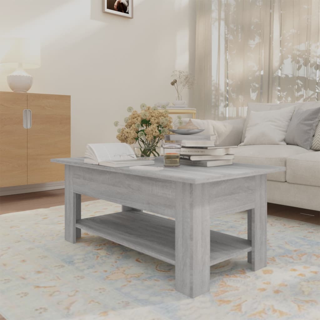 Τραπεζάκι Σαλονιού Γκρι Sonoma 102x55x42 εκ. Επεξεργασμένο Ξύλο - Pakobazaar