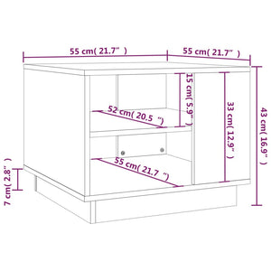 Τραπεζάκι Σαλονιού Καπνιστή Δρυς 55x55x43 εκ. Επεξεργ. Ξύλο - Pakobazaar