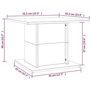 Τραπεζάκι Σαλονιού Καπνιστή Δρυς 55,5x55,5x40 εκ. Επεξεργ. Ξύλο - Pakobazaar