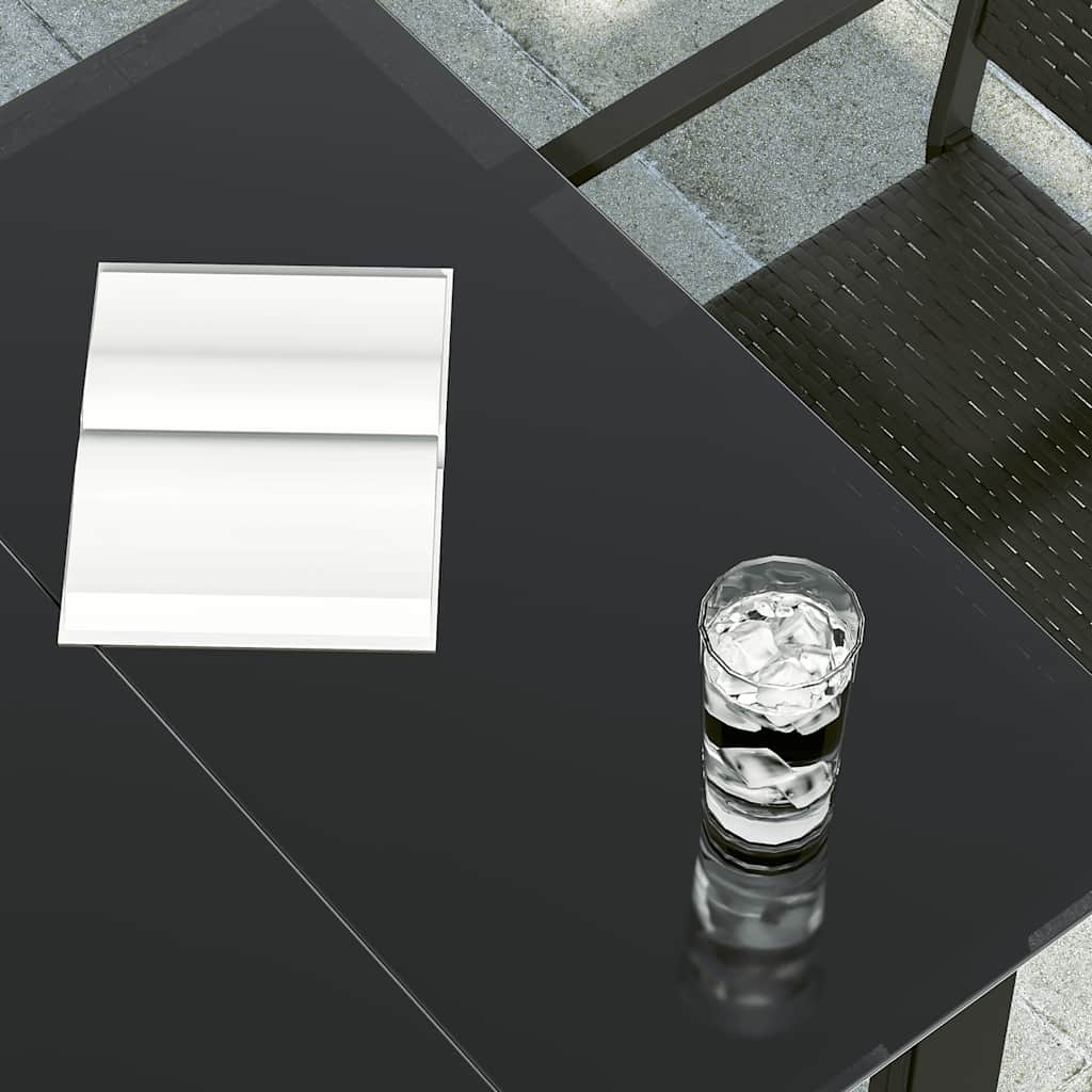 Τραπεζαρία Κήπου Μαύρη 80 x 80 x 74 εκ. από Ατσάλι / Γυαλί