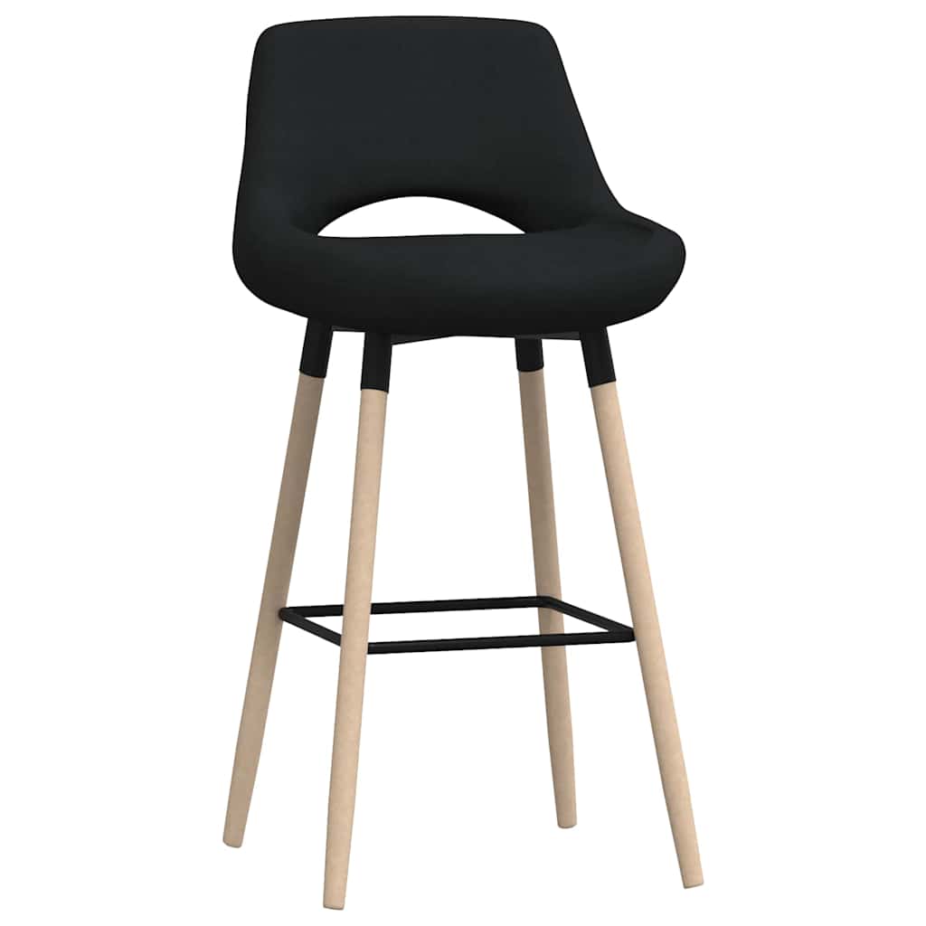 Σκαμπό Μπαρ 2 Τεμ. Μαύρα Υφασμάτινα - Pakobazaar