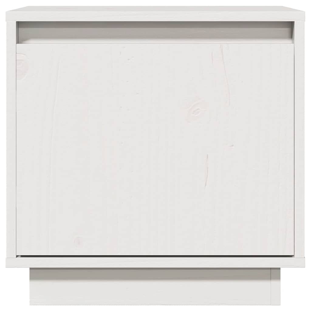 Κομοδίνο Λευκό 40 x 30 x 40 εκ. από Μασίφ Ξύλο Πεύκου