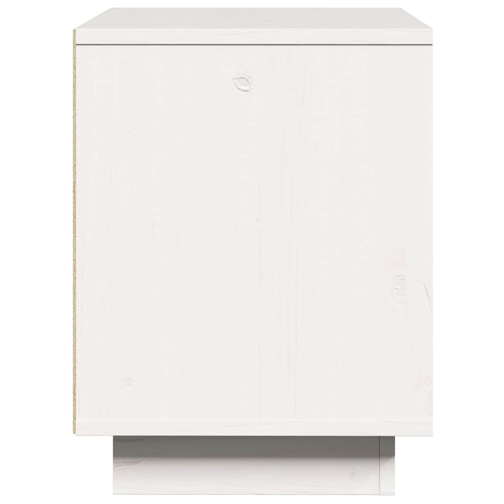 Κομοδίνο Λευκό 40 x 30 x 40 εκ. από Μασίφ Ξύλο Πεύκου