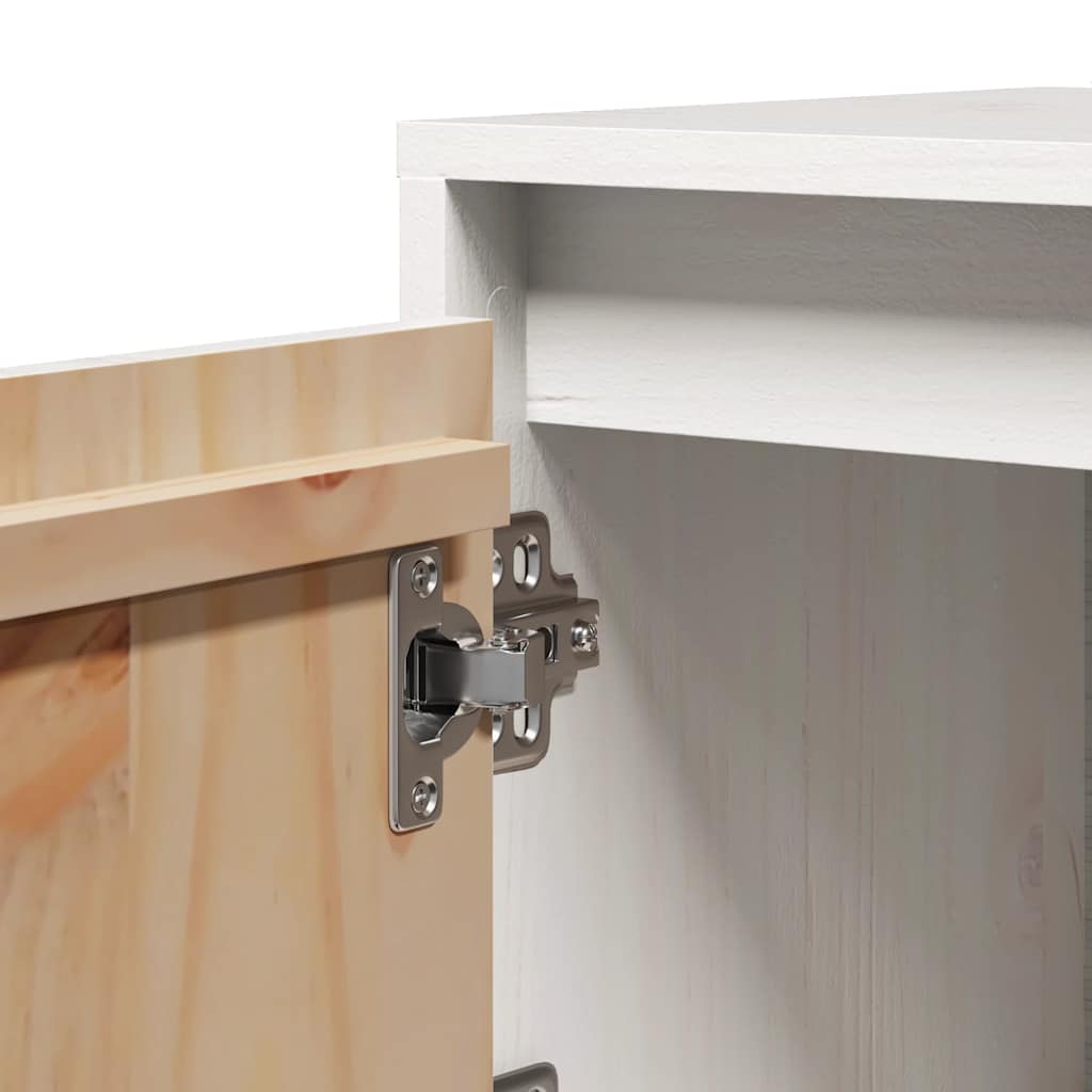 Κομοδίνο Λευκό 40 x 30 x 40 εκ. από Μασίφ Ξύλο Πεύκου