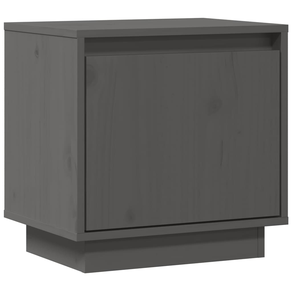Κομοδίνο Γκρι 40 x 30 x 40 εκ. από Μασίφ Ξύλο Πεύκου - Pakobazaar