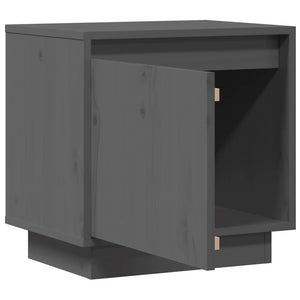 Κομοδίνο Γκρι 40 x 30 x 40 εκ. από Μασίφ Ξύλο Πεύκου - Pakobazaar