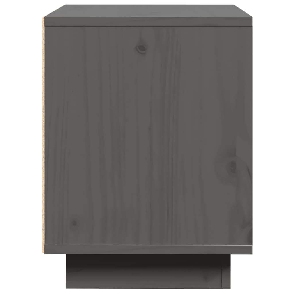 Κομοδίνο Γκρι 40 x 30 x 40 εκ. από Μασίφ Ξύλο Πεύκου - Pakobazaar