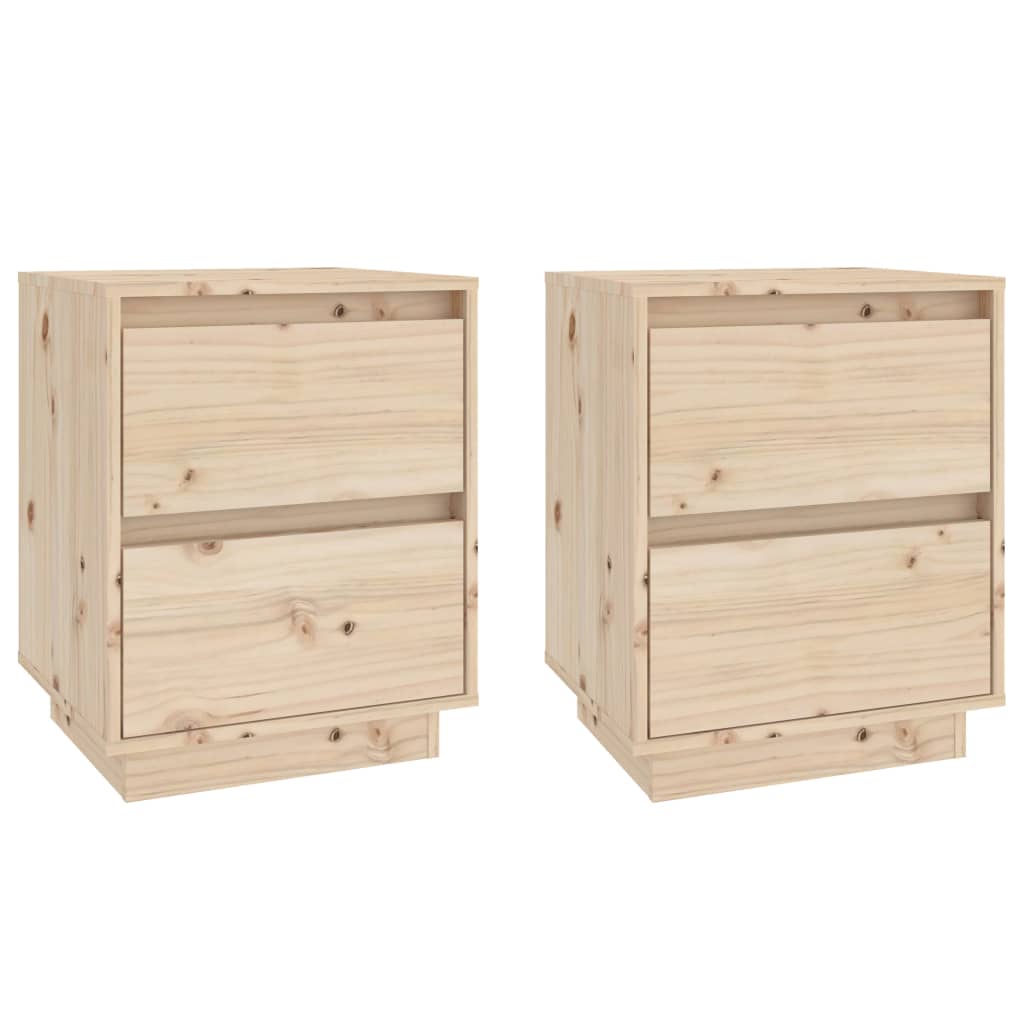 Κομοδίνα 2 τεμ. 40 x 35 x 50 εκ. από Μασίφ Ξύλο Πεύκου