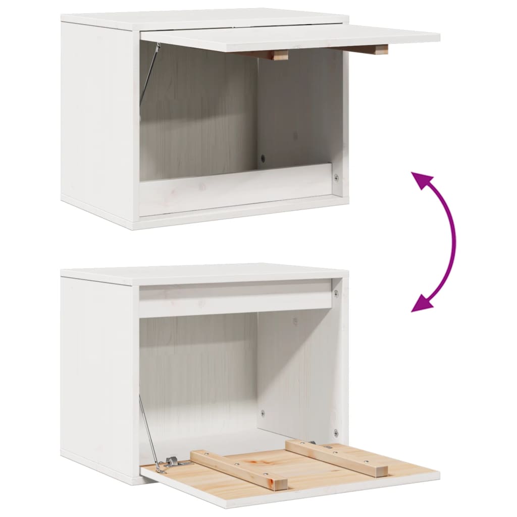 Ντουλάπι Τοίχου Λευκά 45x30x35 εκ από Μασίφ Ξύλο Πεύκου - Pakobazaar