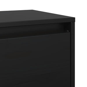 Ντουλάπι Τοίχου Μαύρο 45 x 30 x 35 εκ. από Μασίφ Ξύλο Πεύκου