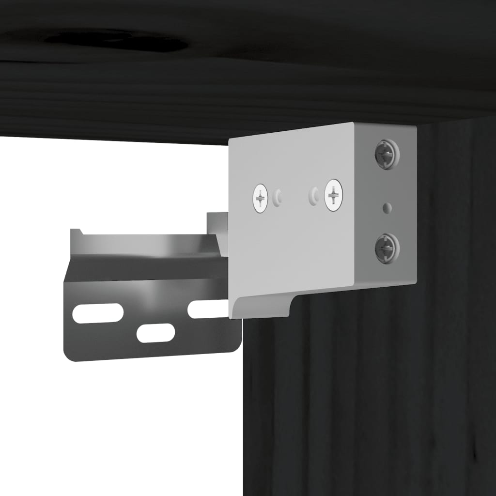 Ντουλάπια Τοίχου 2 τεμ. Μαύρα 45x30x35 εκ από Μασίφ Ξύλο Πεύκου